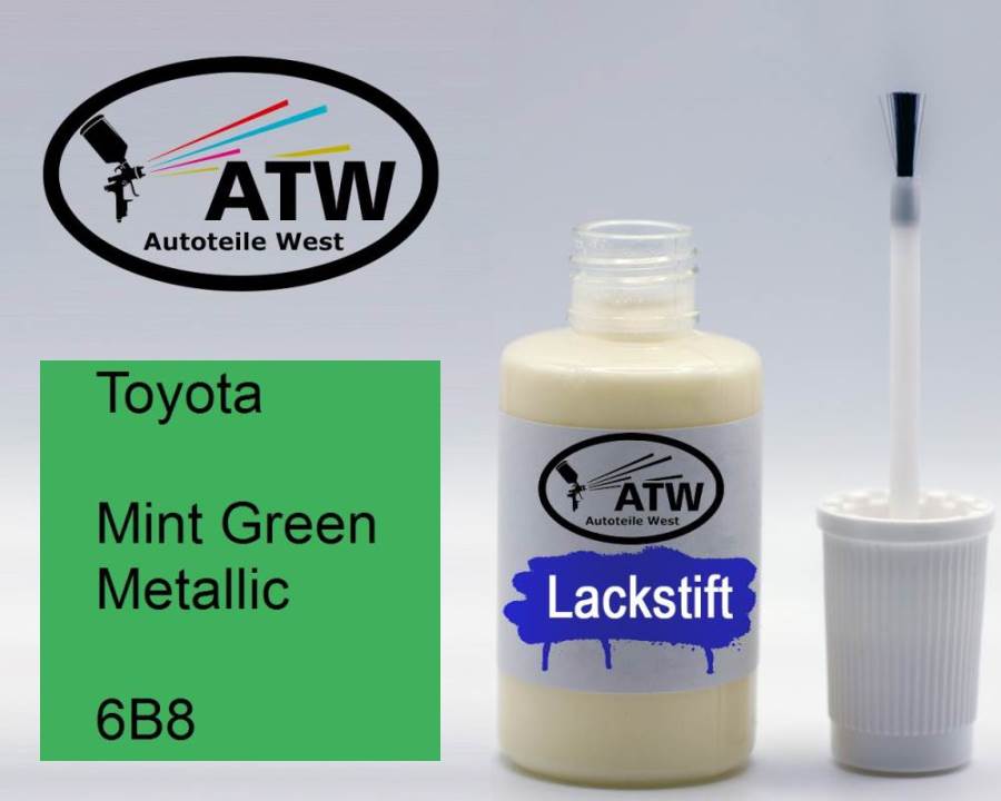 Toyota, Mint Green Metallic, 6B8: 20ml Lackstift, von ATW Autoteile West.